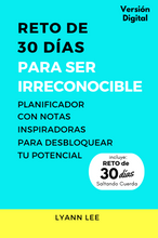 Load image into Gallery viewer, Portada del planificador Reto de 30 Días para Ser Irreconocible – bienestar y fitness
